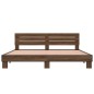 vidaXL Bettgestell Braun Eichen-Optik 180x200 cm Holzwerkstoff Metall vidaXL Bettgestell Braun Eichen-Optik 180x200 cm Holzwerkstoff Metall