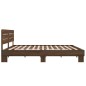 vidaXL Bettgestell Braun Eichen-Optik 180x200 cm Holzwerkstoff Metall vidaXL Bettgestell Braun Eichen-Optik 180x200 cm Holzwerkstoff Metall