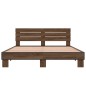 vidaXL Bettgestell Braun Eichen-Optik 160x200 cm Holzwerkstoff Metall vidaXL Bettgestell Braun Eichen-Optik 160x200 cm Holzwerkstoff Metall
