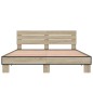 vidaXL Bettgestell Sonoma-Eiche 150x200 cm Holzwerkstoff und Metall vidaXL Bettgestell Sonoma-Eiche 150x200 cm Holzwerkstoff und Metall