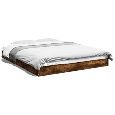 vidaXL Bettgestell ohne Matratze Räuchereiche 150x200 cm Holzwerkstoff