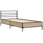 vidaXL Bettgestell Sonoma-Eiche 75x190 cm Holzwerkstoff und Metall vidaXL Bettgestell Sonoma-Eiche 75x190 cm Holzwerkstoff und Metall