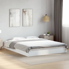 vidaXL Bettgestell ohne Matratze Weiß 160x200 cm Holzwerkstoff