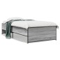 vidaXL Bettgestell Grau Sonoma 75x190 cm Holzwerkstoff und Metall vidaXL Bettgestell Grau Sonoma 75x190 cm Holzwerkstoff und Metall