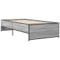 vidaXL Bettgestell Grau Sonoma 75x190 cm Holzwerkstoff und Metall vidaXL Bettgestell Grau Sonoma 75x190 cm Holzwerkstoff und Metall