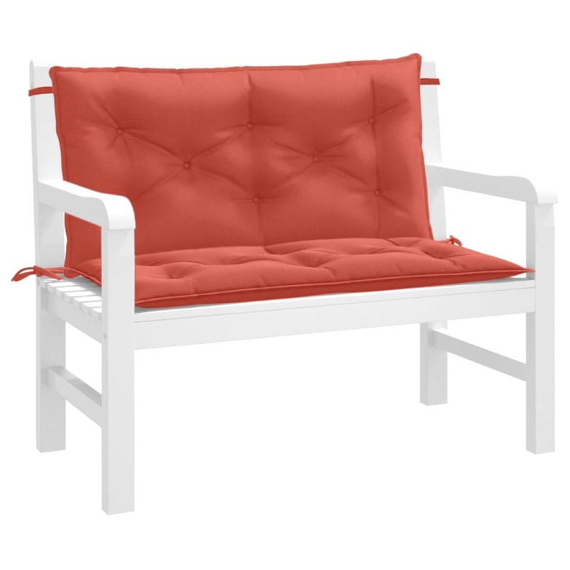 vidaXL Gartenbank-Auflagen 2 Stk. Melange Rot 100x50x7 cm Stoff vidaXL Gartenbank-Auflagen 2 Stk. Melange Rot 100x50x7 cm Stoff