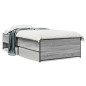 vidaXL Bettgestell Grau Sonoma 90x190 cm Holzwerkstoff und Metall vidaXL Bettgestell Grau Sonoma 90x190 cm Holzwerkstoff und Metall