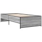 vidaXL Bettgestell Grau Sonoma 90x190 cm Holzwerkstoff und Metall vidaXL Bettgestell Grau Sonoma 90x190 cm Holzwerkstoff und Metall