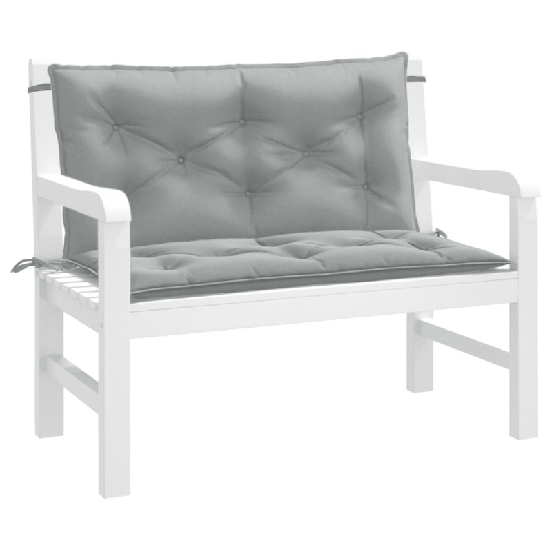 vidaXL Gartenbank-Auflagen 2 Stk. Melange Hellgrau 100x50x7 cm Stoff vidaXL Gartenbank-Auflagen 2 Stk. Melange Hellgrau 100x50x7 cm Stoff