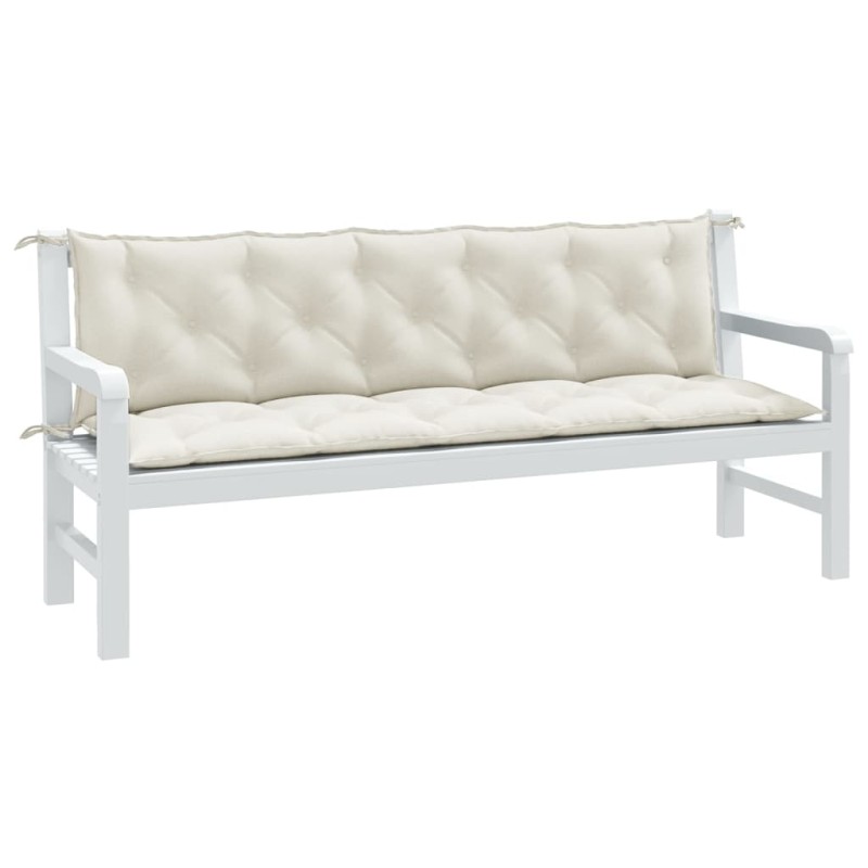 vidaXL Gartenbank-Auflagen 2 Stk. Melange Creme 180x50x7 cm Stoff vidaXL Gartenbank-Auflagen 2 Stk. Melange Creme 180x50x7 cm Stoff