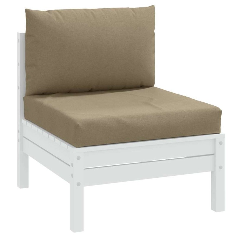 vidaXL Palettenkissen 2-tlg. Melange Taupe Stoff vidaXL Palettenkissen 2-tlg. Melange Taupe Stoff