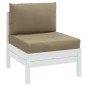 vidaXL Palettenkissen 2-tlg. Melange Taupe Stoff vidaXL Palettenkissen 2-tlg. Melange Taupe Stoff