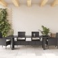 vidaXL Gartentisch mit Glasplatte Schwarz 240x90x75 cm Poly Rattan vidaXL Gartentisch mit Glasplatte Schwarz 240x90x75 cm Poly Rattan