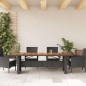 vidaXL Gartentisch mit Holzplatte Schwarz 240x90x75 cm Poly Rattan vidaXL Gartentisch mit Holzplatte Schwarz 240x90x75 cm Poly Rattan
