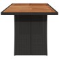 vidaXL Gartentisch mit Holzplatte Schwarz 240x90x75 cm Poly Rattan vidaXL Gartentisch mit Holzplatte Schwarz 240x90x75 cm Poly Rattan