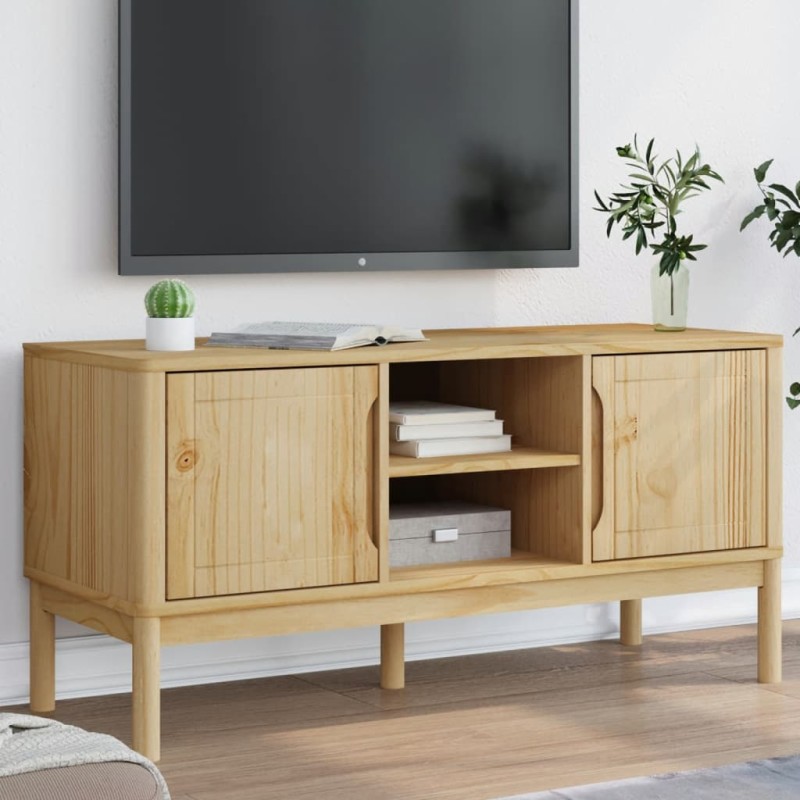 vidaXL TV-Schrank FLORO Wachsbraun 114x43x55 cm Massivholz Kiefer vidaXL TV-Schrank FLORO Wachsbraun 114x43x55 cm Massivholz Kiefer