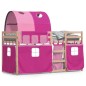 vidaXL Etagenbett mit Vorhängen Rosa 90x190 cm Massivholz Kiefer vidaXL Etagenbett mit Vorhängen Rosa 90x190 cm Massivholz Kiefer