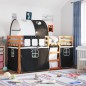 vidaXL Etagenbett mit Vorhängen Weiß & Schwarz 75x190 cm Kiefernholz vidaXL Etagenbett mit Vorhängen Weiß & Schwarz 75x190 cm Kiefernholz
