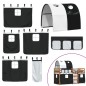 vidaXL Etagenbett mit Vorhängen Weiß & Schwarz 75x190 cm Kiefernholz vidaXL Etagenbett mit Vorhängen Weiß & Schwarz 75x190 cm Kiefernholz