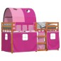 vidaXL Etagenbett mit Vorhängen Rosa 90x190 cm Massivholz Kiefer vidaXL Etagenbett mit Vorhängen Rosa 90x190 cm Massivholz Kiefer