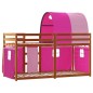 vidaXL Etagenbett mit Vorhängen Rosa 90x190 cm Massivholz Kiefer vidaXL Etagenbett mit Vorhängen Rosa 90x190 cm Massivholz Kiefer