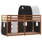 vidaXL Etagenbett mit Vorhängen Weiß Schwarz 90x200 cm Kiefernholz vidaXL Etagenbett mit Vorhängen Weiß Schwarz 90x200 cm Kiefernholz