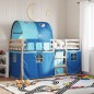 vidaXL Etagenbett mit Vorhängen Blau 75x190 cm Massivholz Kiefer vidaXL Etagenbett mit Vorhängen Blau 75x190 cm Massivholz Kiefer