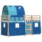 vidaXL Etagenbett mit Vorhängen Blau 75x190 cm Massivholz Kiefer vidaXL Etagenbett mit Vorhängen Blau 75x190 cm Massivholz Kiefer