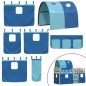 vidaXL Etagenbett mit Vorhängen Blau 75x190 cm Massivholz Kiefer vidaXL Etagenbett mit Vorhängen Blau 75x190 cm Massivholz Kiefer