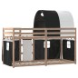 vidaXL Etagenbett mit Vorhängen Weiß & Schwarz 90x190 cm Kiefernholz vidaXL Etagenbett mit Vorhängen Weiß & Schwarz 90x190 cm Kiefernholz