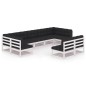 vidaXL 9-tlg. Garten-Lounge-Set mit Kissen Weiß Massivholz Kiefer vidaXL 9-tlg. Garten-Lounge-Set mit Kissen Weiß Massivholz Kiefer