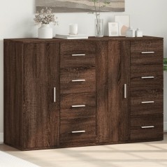 vidaXL Sideboards 2 Stk. Braun Eichen-Optik 59x39x80 cm Holzwerkstoff