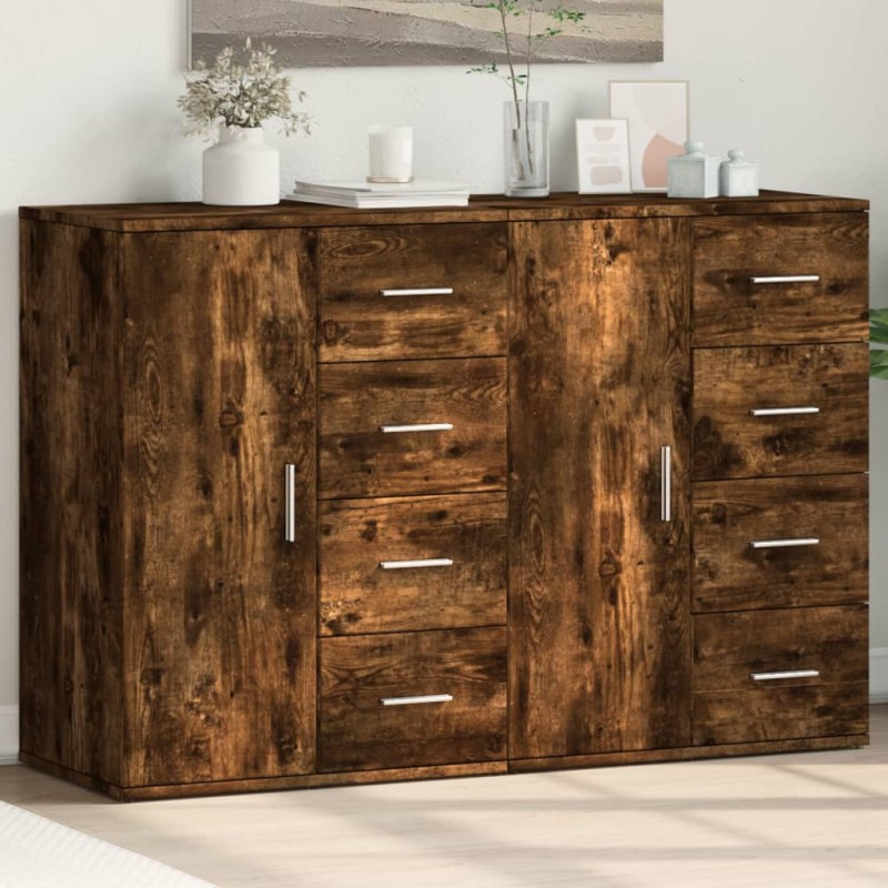 vidaXL Sideboards 2 Stk. Räuchereiche 59x39x80 cm Holzwerkstoff vidaXL Sideboards 2 Stk. Räuchereiche 59x39x80 cm Holzwerkstoff