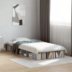 vidaXL Bettgestell Grau Sonoma 100x200 cm Holzwerkstoff