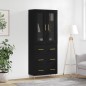 Highboard Schwarz 69,5x34x180 cm Holzwerkstoff