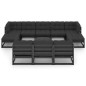 11-tlg. Garten-Lounge-Set mit Kissen Schwarz Kiefer Massivholz 11-tlg. Garten-Lounge-Set mit Kissen Schwarz Kiefer Massivholz