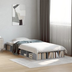vidaXL Bettgestell Betongrau 90x200 cm Holzwerkstoff