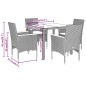 vidaXL 5-tlg. Garten-Essgruppe mit Kissen Grau Poly Rattan und Glas vidaXL 5-tlg. Garten-Essgruppe mit Kissen Grau Poly Rattan und Glas