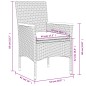 vidaXL 3-tlg. Garten-Essgruppe mit Kissen Grau Poly Rattan Akazie vidaXL 3-tlg. Garten-Essgruppe mit Kissen Grau Poly Rattan Akazie