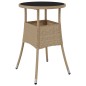 vidaXL 3-tlg. Garten-Essgruppe mit Kissen Beige Poly Rattan und Glas vidaXL 3-tlg. Garten-Essgruppe mit Kissen Beige Poly Rattan und Glas