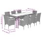 vidaXL 9-tlg. Garten-Essgruppe mit Kissen Schwarz Poly Rattan und Glas vidaXL 9-tlg. Garten-Essgruppe mit Kissen Schwarz Poly Rattan und Glas