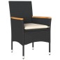 vidaXL 7-tlg. Garten-Essgruppe mit Kissen Schwarz Poly Rattan Akazie vidaXL 7-tlg. Garten-Essgruppe mit Kissen Schwarz Poly Rattan Akazie