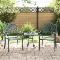vidaXL Gartenstühle 2 Stk. Grün Aluminiumguss vidaXL Gartenstühle 2 Stk. Grün Aluminiumguss