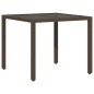 vidaXL 3-tlg. Garten-Essgruppe mit Kissen Braun Poly Rattan Glas vidaXL 3-tlg. Garten-Essgruppe mit Kissen Braun Poly Rattan Glas