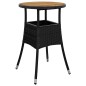 vidaXL 3-tlg. Garten-Essgruppe mit Kissen Schwarz Poly Rattan Akazie vidaXL 3-tlg. Garten-Essgruppe mit Kissen Schwarz Poly Rattan Akazie