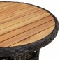 vidaXL 3-tlg. Garten-Essgruppe mit Kissen Schwarz Poly Rattan Akazie vidaXL 3-tlg. Garten-Essgruppe mit Kissen Schwarz Poly Rattan Akazie