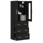 Highboard Schwarz 69,5x34x180 cm Holzwerkstoff