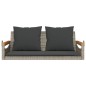 vidaXL Hängebank mit Kissen Grau 109x62x40 cm Poly Rattan