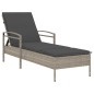 vidaXL Sonnenliege mit Auflage Hellgrau 63x200x81 cm Poly Rattan vidaXL Sonnenliege mit Auflage Hellgrau 63x200x81 cm Poly Rattan