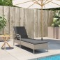 vidaXL Sonnenliege mit Auflage Hellgrau 63x200x81 cm Poly Rattan vidaXL Sonnenliege mit Auflage Hellgrau 63x200x81 cm Poly Rattan